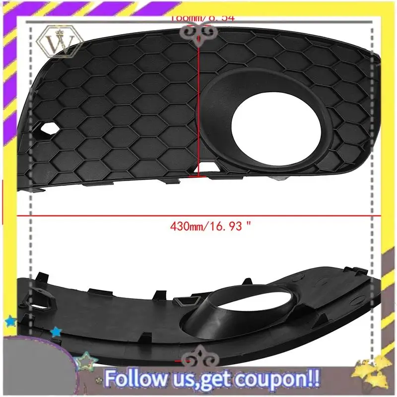 

ABXV-Front Left + Right Bumper Lower Grill Fog Light Grille Cover For Mk5 Golf 2006-2008