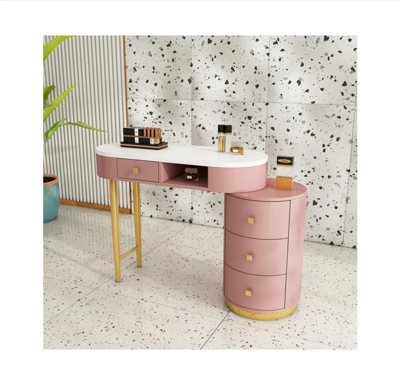 Groothandel Moderne Roze Nagelsalon Manicure Tafel Luxe Nagel Tafels Voor Schoonheidssalon