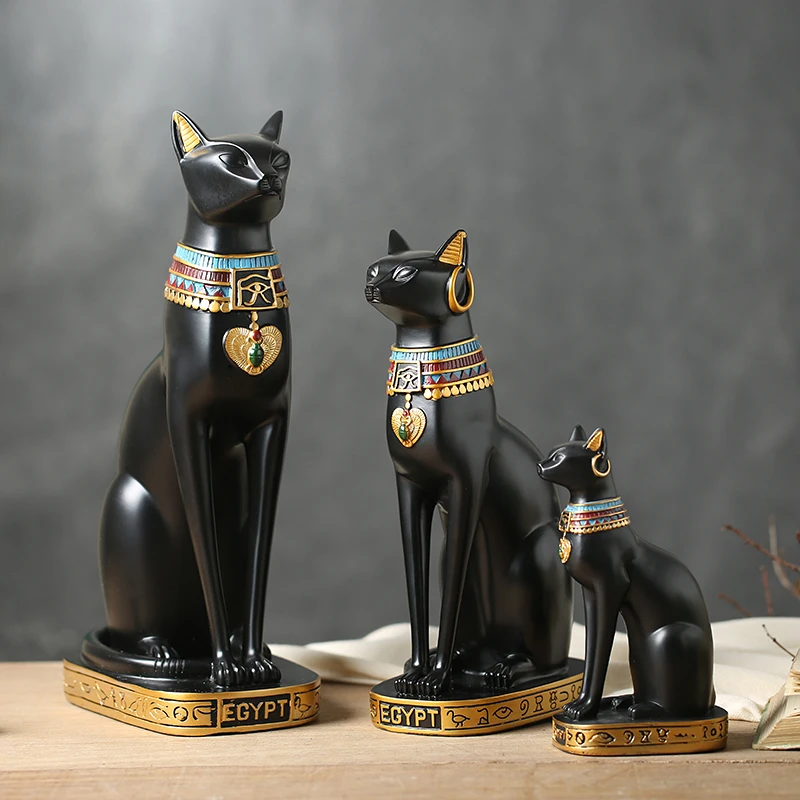 Resina Bastet Cat Crafts figurina di gatto egiziano scultura animale Home Office decorazione Desktop scultura astratta studio ornamento