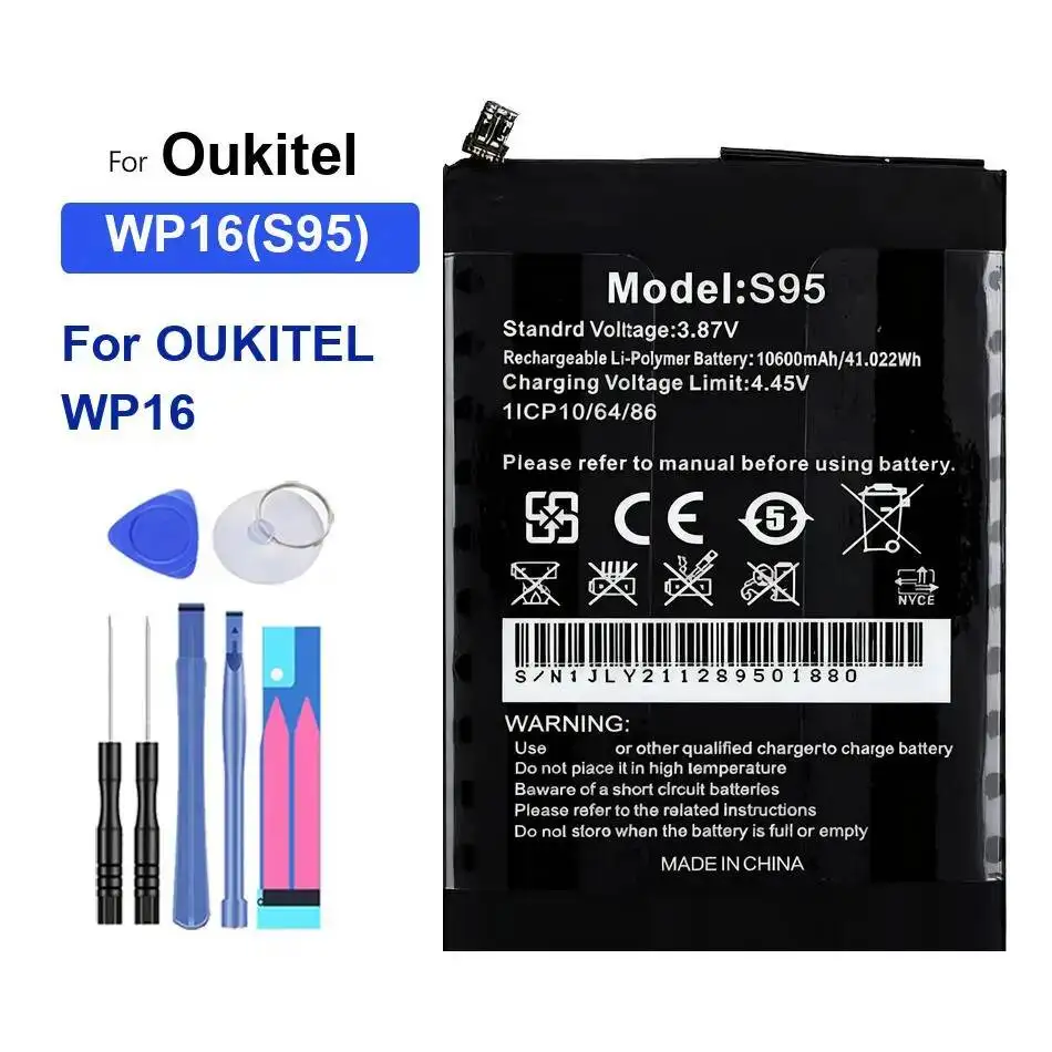 

Long-Lasting Premium Replacement 10600Mah Mobile Phone Battery For Oukitel WP16 S95