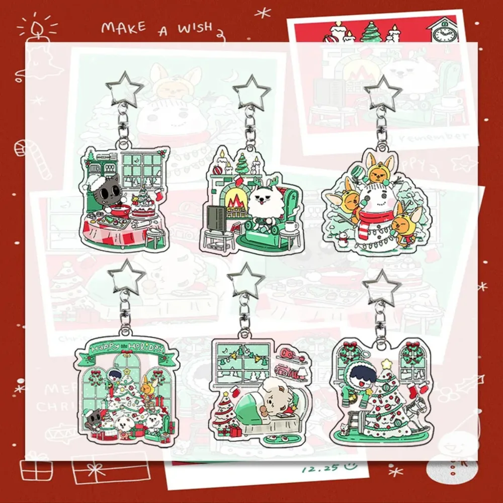 Korean Mens Group Acrylic Keychain Yeonjun Soobin Cartoon Figure Keyring Pendant Jewelry Bag Accessories Fans Collection Gift