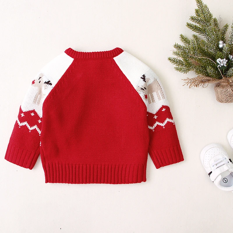 Christmas Baby Sweater Long Sleeve Winter Newborn Girl Boy Pullover Fashion Cute Elk Infant Kid Clothing 0-18M Knit Cartoon Tops