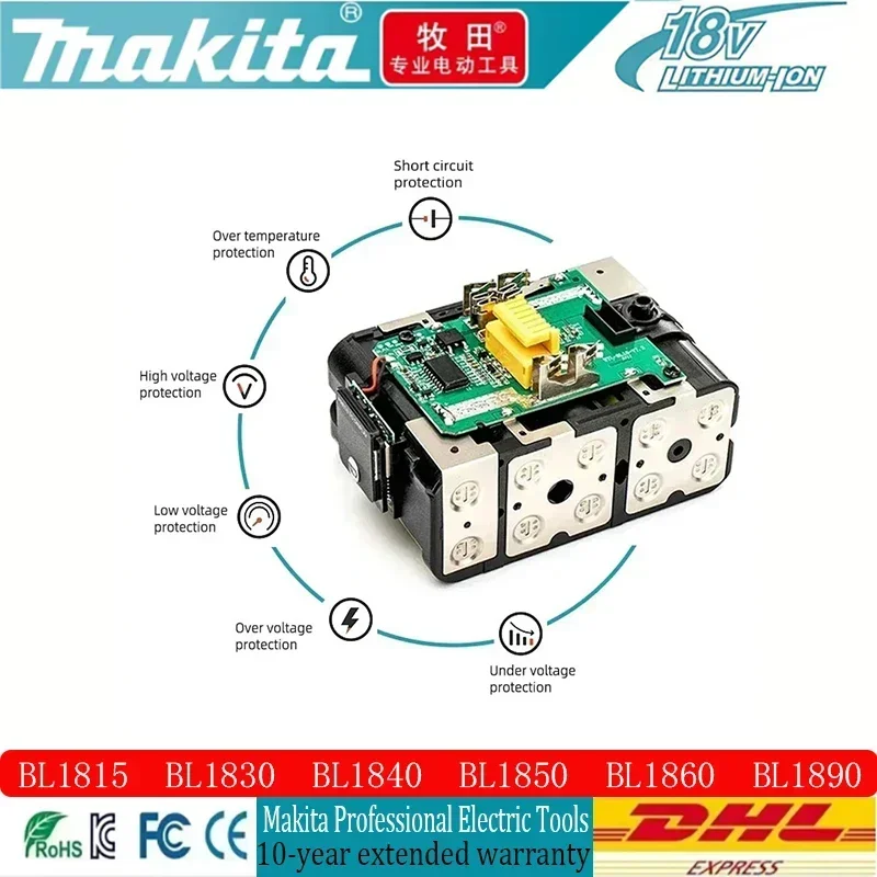 Original genuine Makita 18V Battery for 6Ah Battery BL1860 BL1850B BL1850 BL1840 BL1830B Makita Replacement Lithium Battery