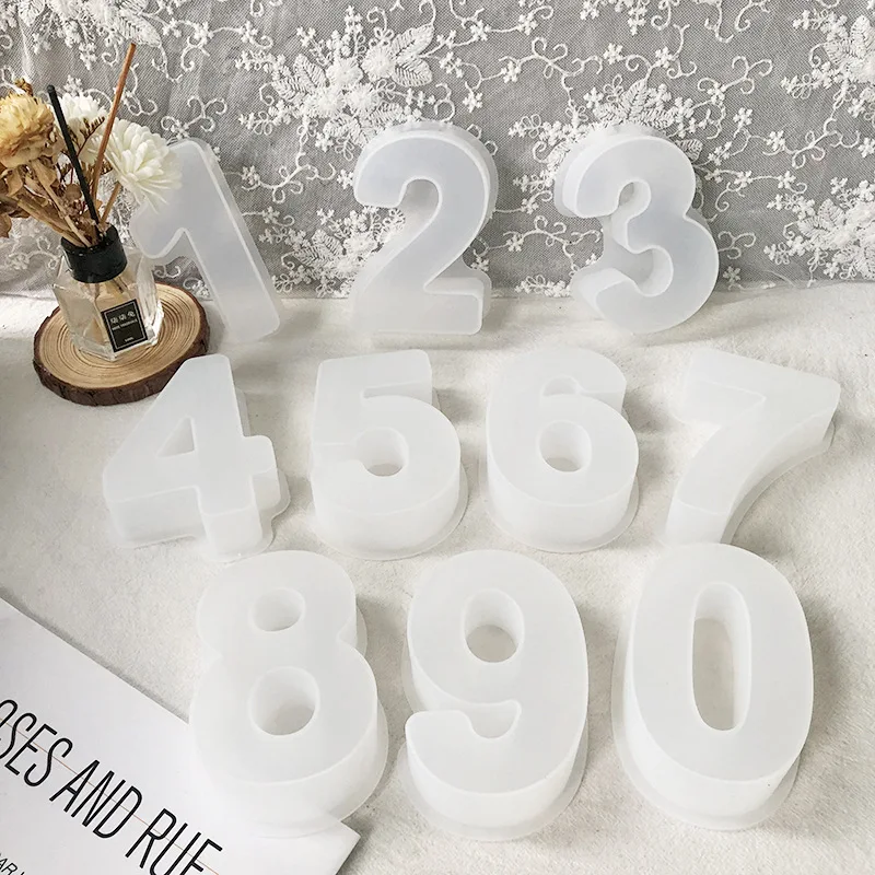 0-9 Digit Arabic Number Cake Mold Arabic Numeral DIY Baking Mold Chocolate Pudding Cookie Mold