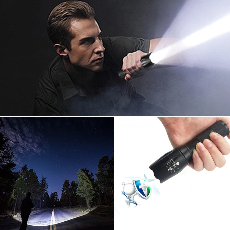 Led Flashlight Ultra Bright Torch L2/V6 Camping Light 5 Switch Mode Waterproof Zoomable Bicycle Light Use 18650 Battery Litwod