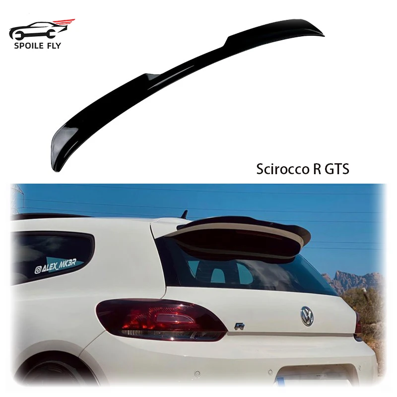 

For Volkswagen Scirocco R GTS 2015-2019 High Quality ABS Car Rear Wing Spoiler Glossy Black Or Carbon Fiber Look Body Kit