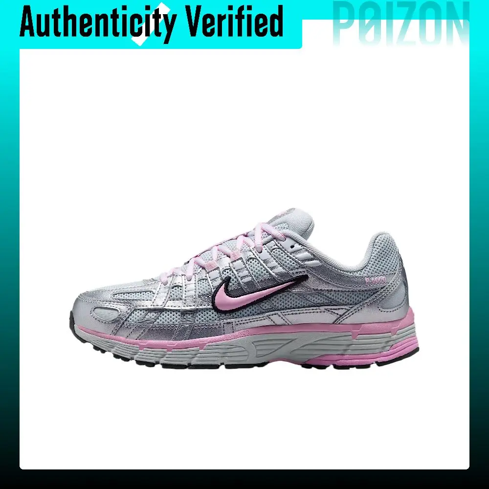 Nike P 6000 Running Shoes Unisex Low Top Pure Platinum/Metallic Silver/Black/Pink Rising BV1021-020
