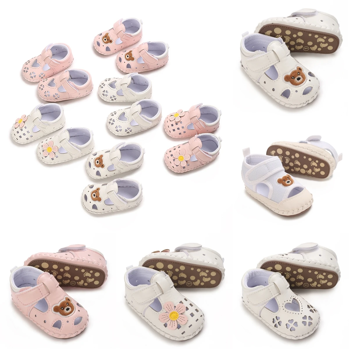 

Spring and Summer Baby Breathable Hollow Walking Shoes 0-12 Months Comfortable First Walking Shoes