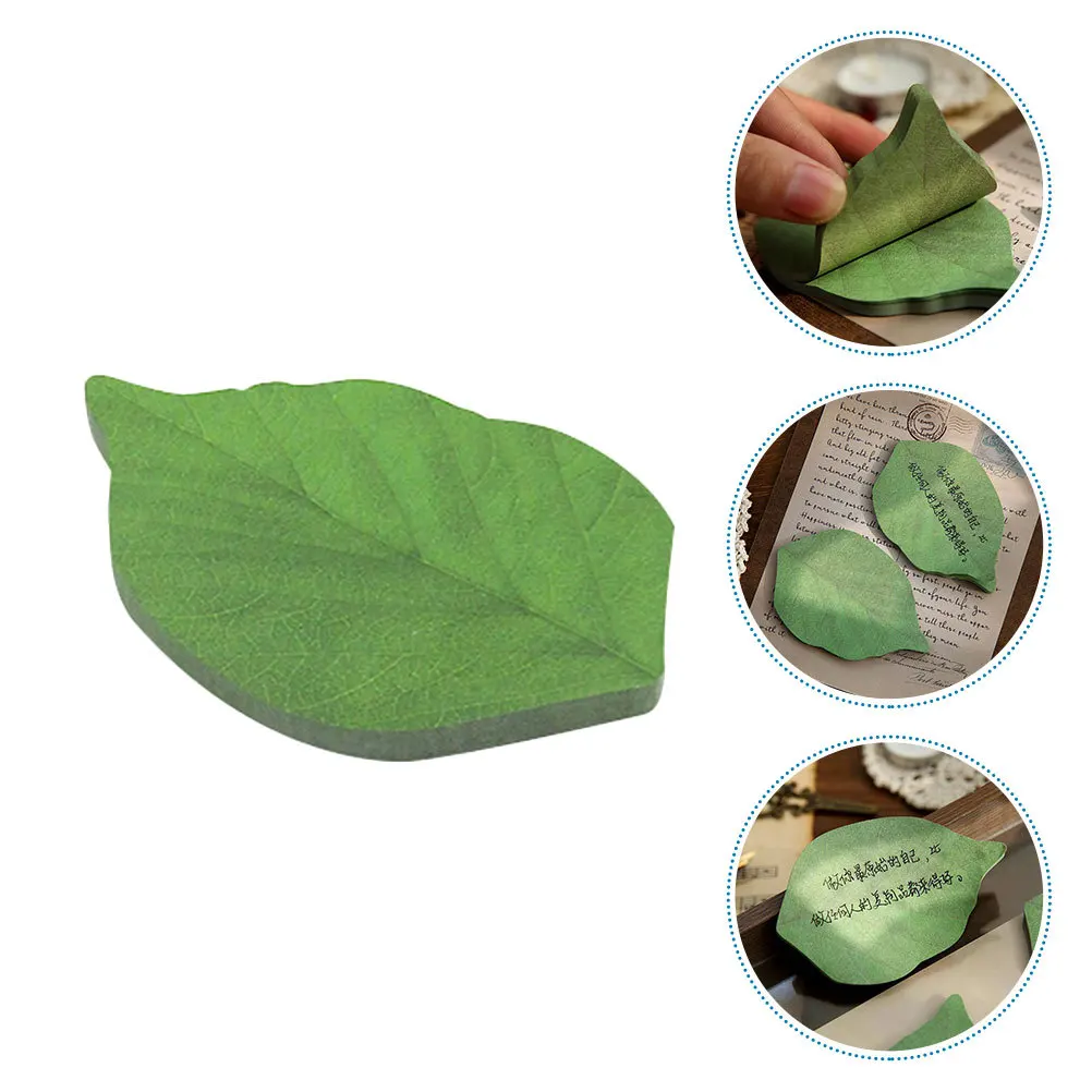 

12Packs Green Leaf Memo Pads Realistic Design Cute Office Supplies Home School Fun Cute Page Markers