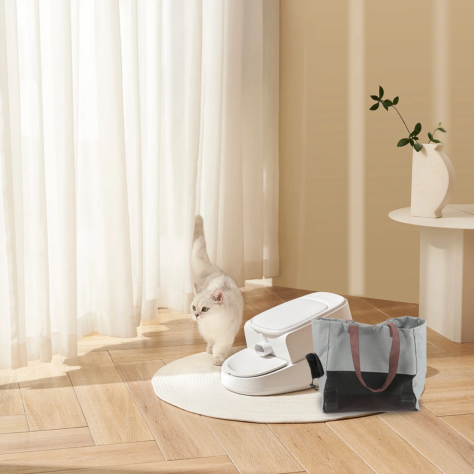 

Breathable Cat Travel Carrier Bag Adjustable Shoulder Straps Foldable Pet Transport Pouch for Outdoor Adventures