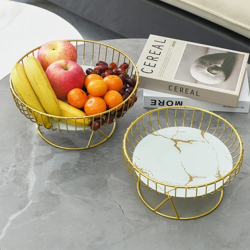 Fruit-Basket Round Fruit-Bowl Iron Fruit-Stand Home Creative-Snack-Bread Storage Drain Basket Table Snack-Tray Home Use