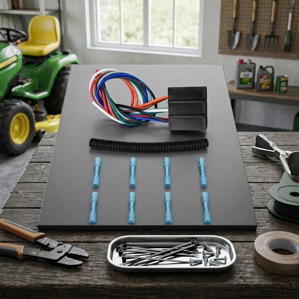8 Pin Harness Repair Kit for Lawn Mower Tractor PTO Switch Wiring with Brass Connectors and Easy Installation Design