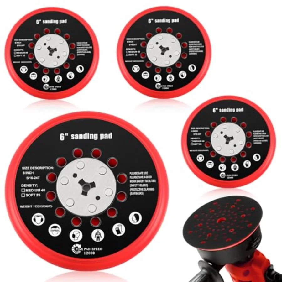 

Set 6 Inch Replacement Sander Pad Compatible with Bosch Get75-6n Sander - 6" Hook and Loop Sanding Pad Multi-Hole Grinding Plat