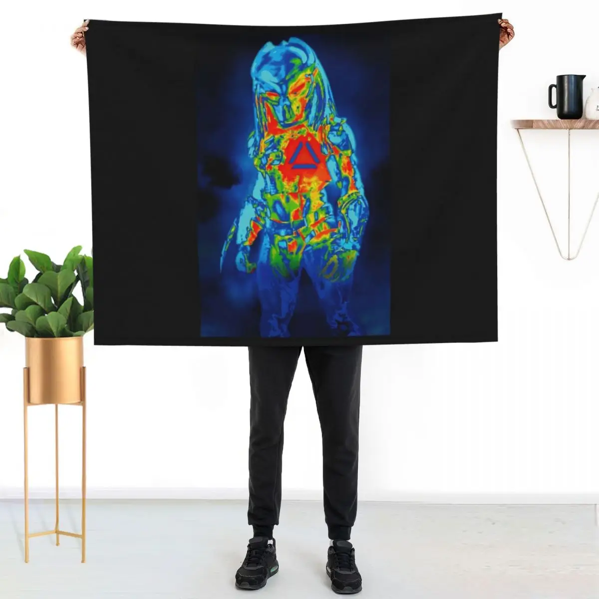 Predator Vision Sticker Throw Blanket Hair Thermals For Travel Thermal Hairys Sofa Blankets Sofas Of Decoration Blankets