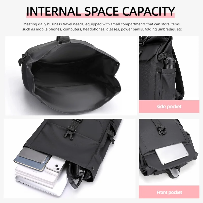 Modischer Business-Herrenrucksack, großes Fassungsvermögen, Aufbewahrung mit mehreren Fächern, modischer Reiserucksack, Business-Computertasche