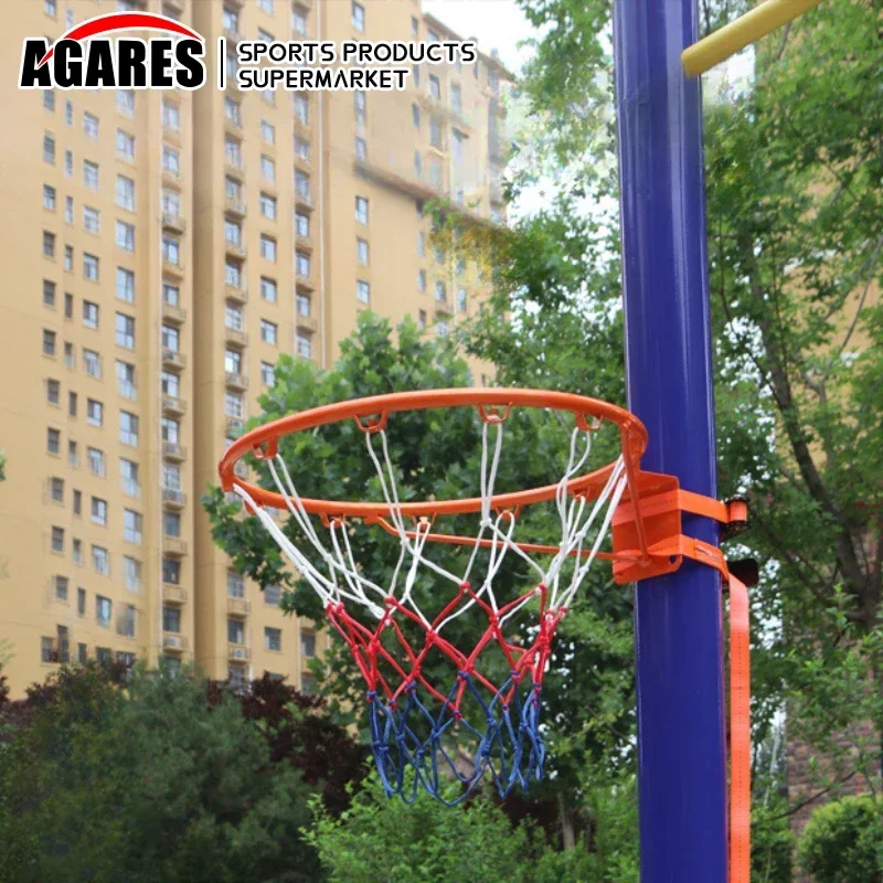 Punch-free Basketball Hoop Standard Steel Rim Frame Portable Outdoor Games Adjustable Height Adults Kids Basket Ring No Ball 2Kg