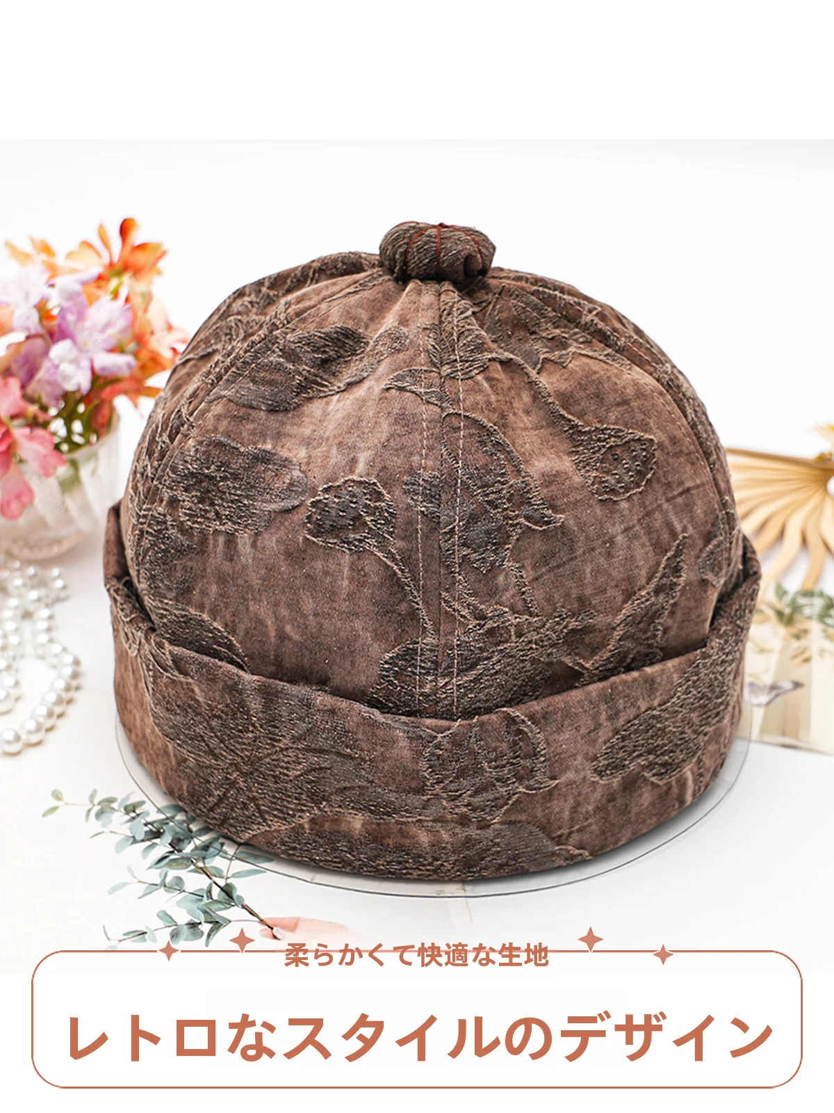 chapeau-unisexe-pliable-sans-bord-en-soie-style-vintage-fin-pour-le-printemps-et-l'automne-protection-de-la-tete-toutes-saisons