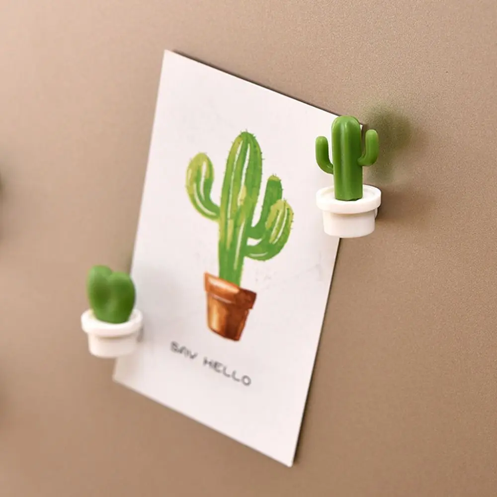 Mini Succulent Magnet Button Home Decoration Fridge Magnets Message Sticker Cactus