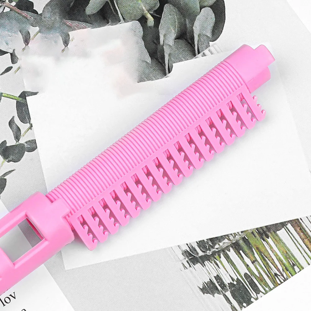 12 Pcs Self Grip Hair Rollers Perm Bar Bangs Clip Rods for Natural Miss Small Curlers Pink Clips