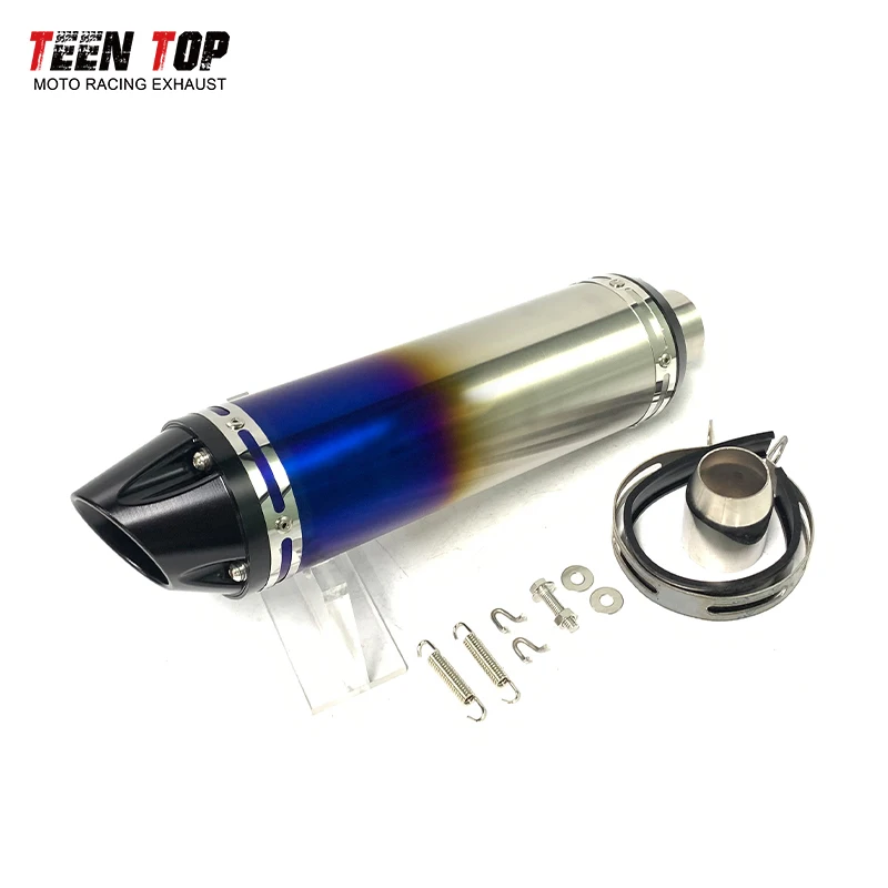 

Universal Motorcycle Exhaust Muffler 51mm Escape Moto Tail Pipe Ninja400 NVX155 MT03 CBR400 MSX125 Forza300 430mm Sport Muffler