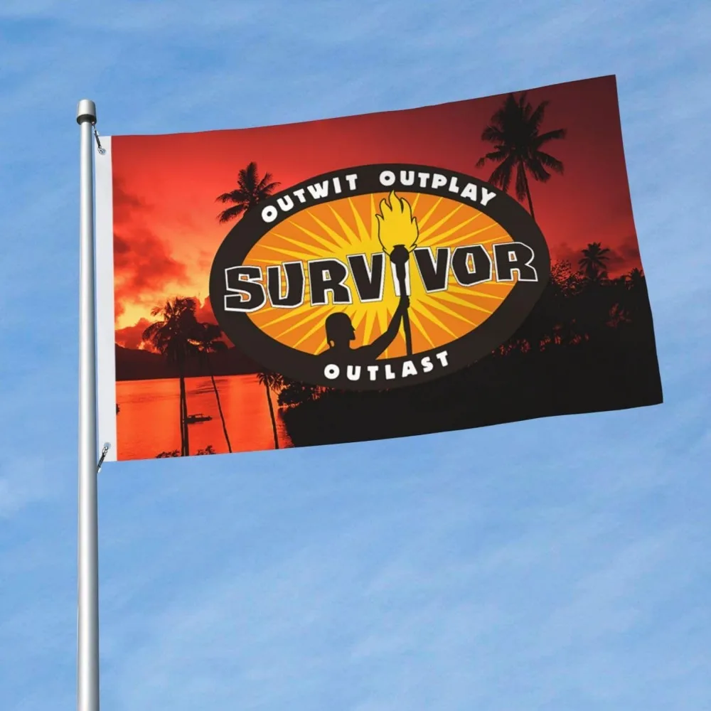 Survivor-Themed Party Flag 4x6ft Durable Polyester Indoor/Outdoor Banner with Sunset Design, Perfect for College Dorms