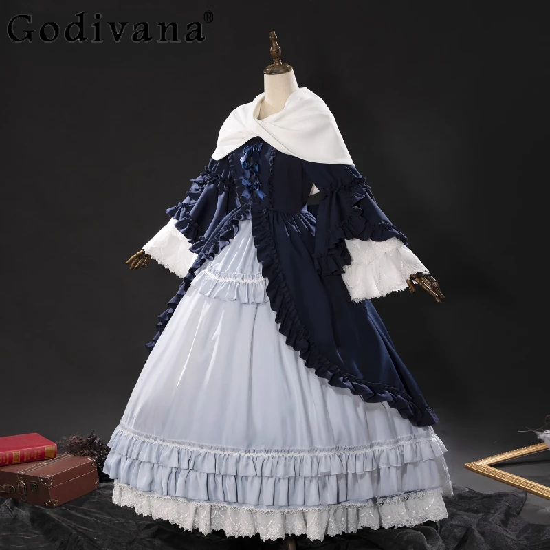 المرأة خمر كوس طويل حفلة لعب دور فستان شقراء الهالوين تأثيري أنيمي فستان مجموعة أنثى قبعة اكسسوارات ازياء