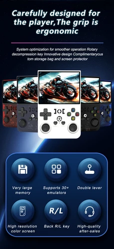 Imagen 2 del producto Consola de videojuegos portátil Retro R36 PRO de código abierto, sistema Linux, pantalla IPS de 3,5 pulgadas, reproductor de vídeo portátil de bolsillo, juegos de 128GB