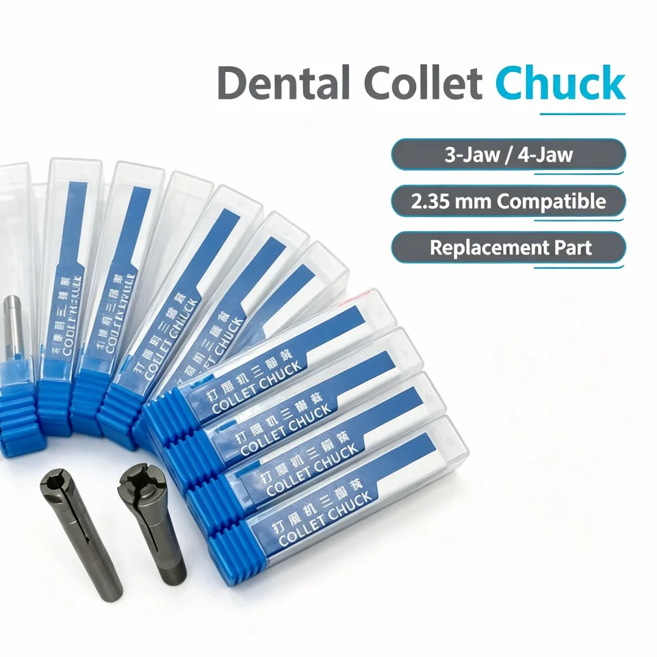 2.35mm Dental Lab Collet Chuck 3 Jaw 4 Jaw Dental Handpiece Grinding Machine High Speed Cutting Machine Spindle Chucks