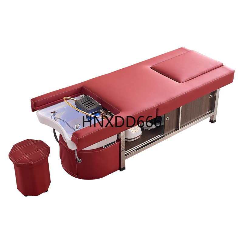 

Electric lifting shampoo and foot washing integrated massage bed