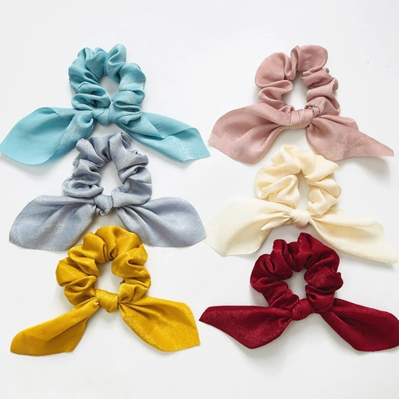 Streamer scrunchies, tassels, knots, large intestine rings, cloth loops rabbit ears head rings satin headdresses
