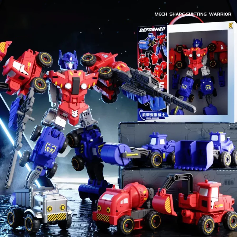 6IN1/تحول سيارة أنيمي روبوت نموذج خطوة واحدة تشوه لعبة روبوت طفل لغز لعبة تشوه سيارة عمل نموذج لجسم