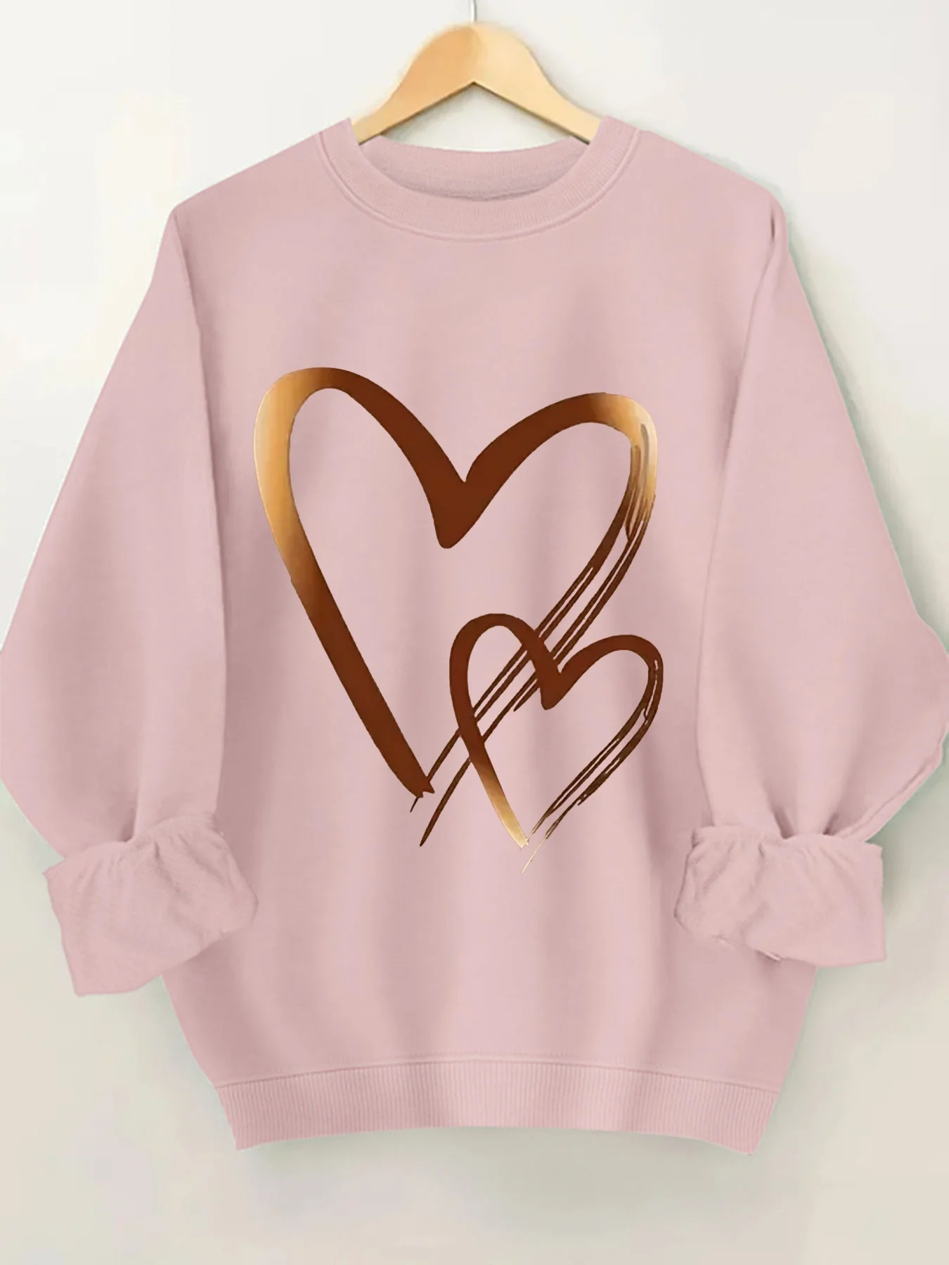 

Модная женская толстовка с круглым вырезом и принтом в виде сердца, стильная повседневная удобная женская толстовка с рисунком