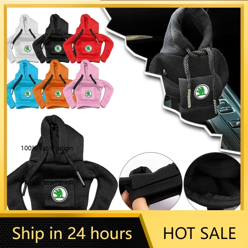 

Car Sticker 2025 Hot 1pcs Car Gear Shift Hoodie Cover Shift Cover Gear Handle Decoration For Skoda Octavia Fabia Kamiq Kapoq Kod