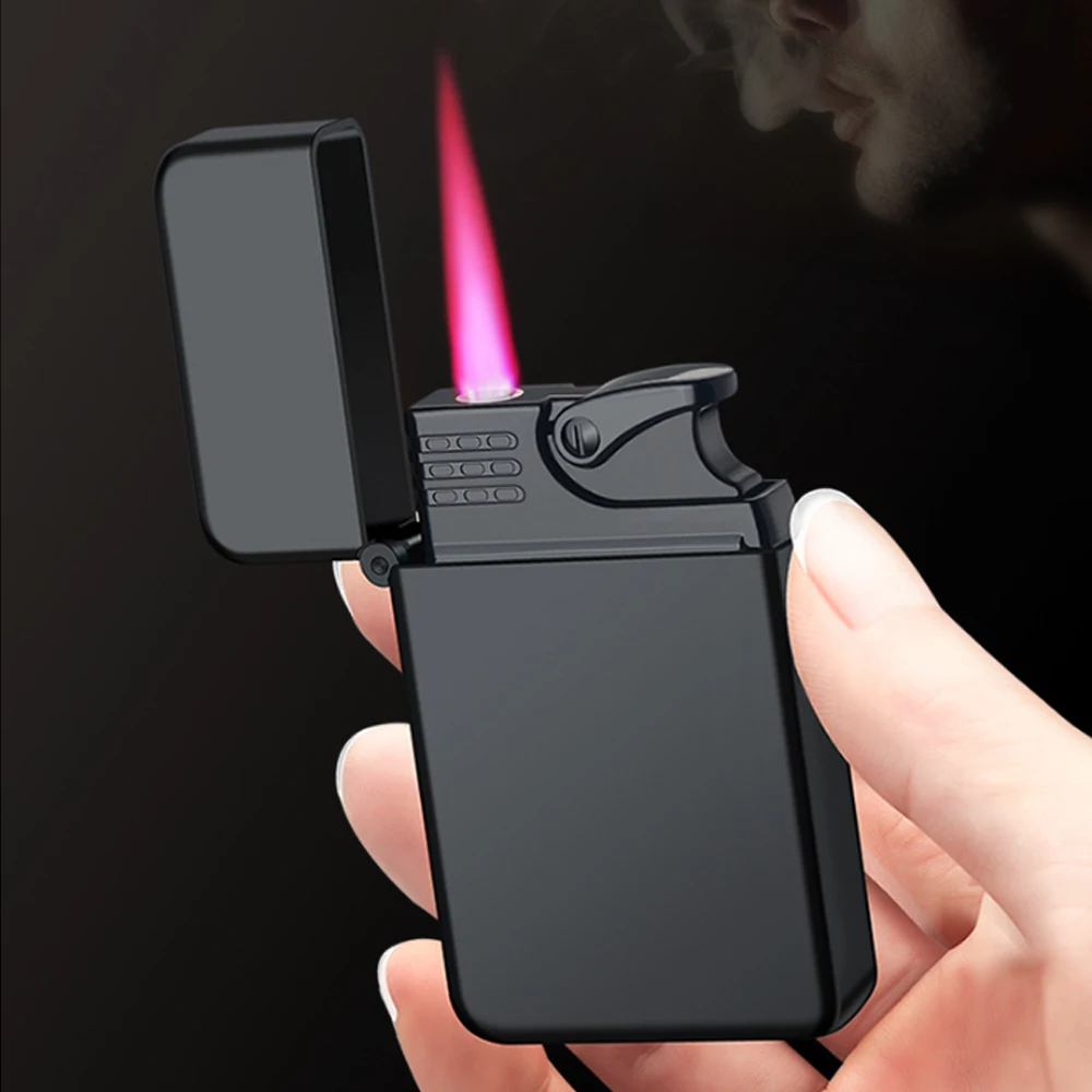 New Red Flame Turbo Jet Lighter Compact Butane Torch Metal Lighters Cigarette Accessories Gas Windproof Petrol Lighter