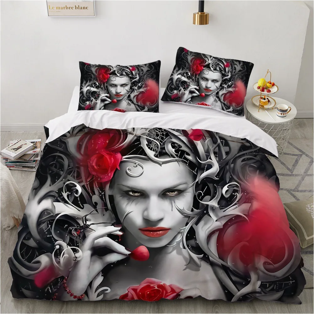 2/3pcs bedding set Digital Print Comfortable Duvet Cover for Home Bedroom Decoration, 1 Duvet Cover and 2pillowcase with Zippers