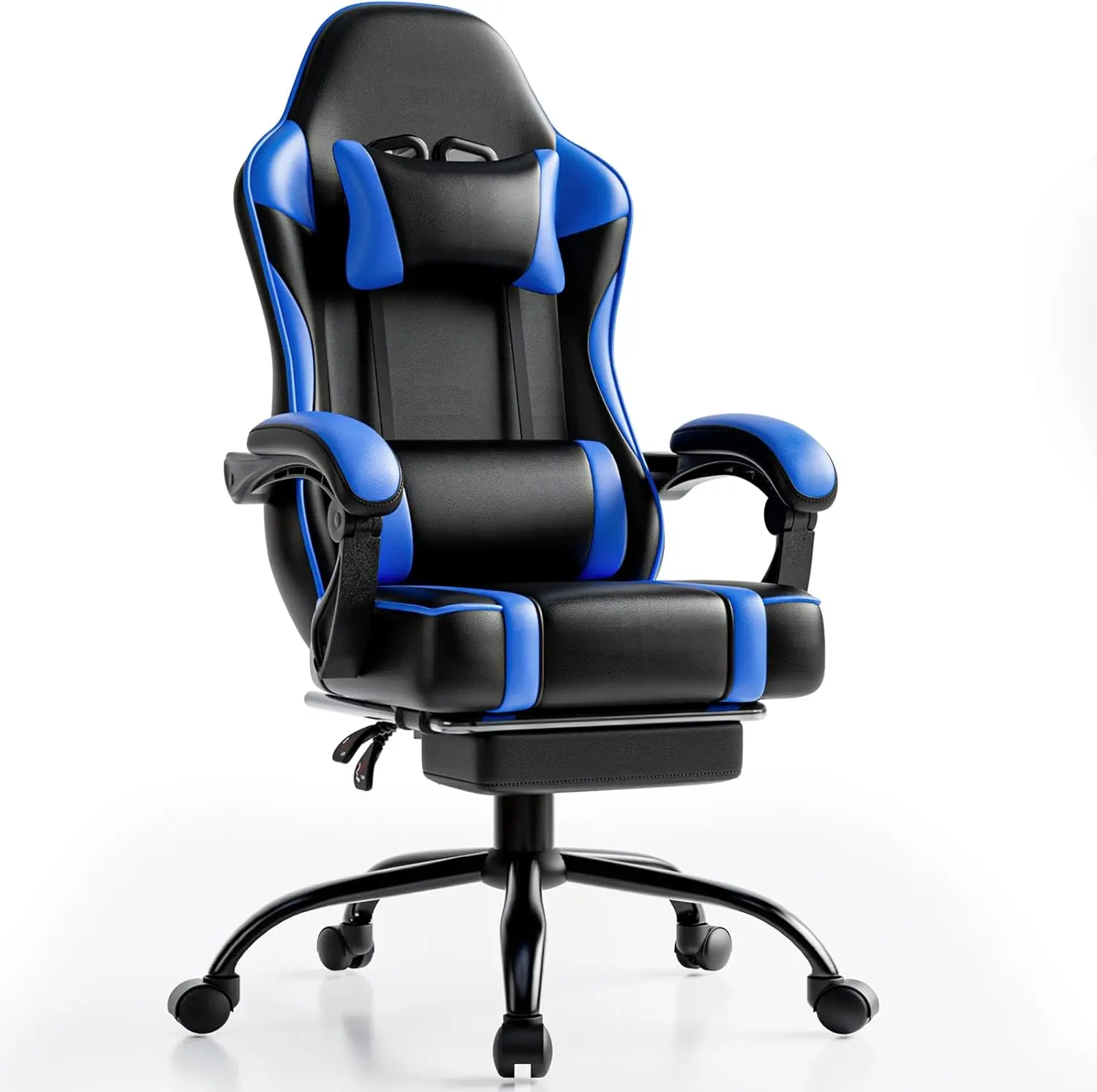 

Ergonomic Gaming Chair With Footrest, Pu Leather Video Game Chairs For Adults, 360°Swivel Adjustable Office Chair Gamer Chair,