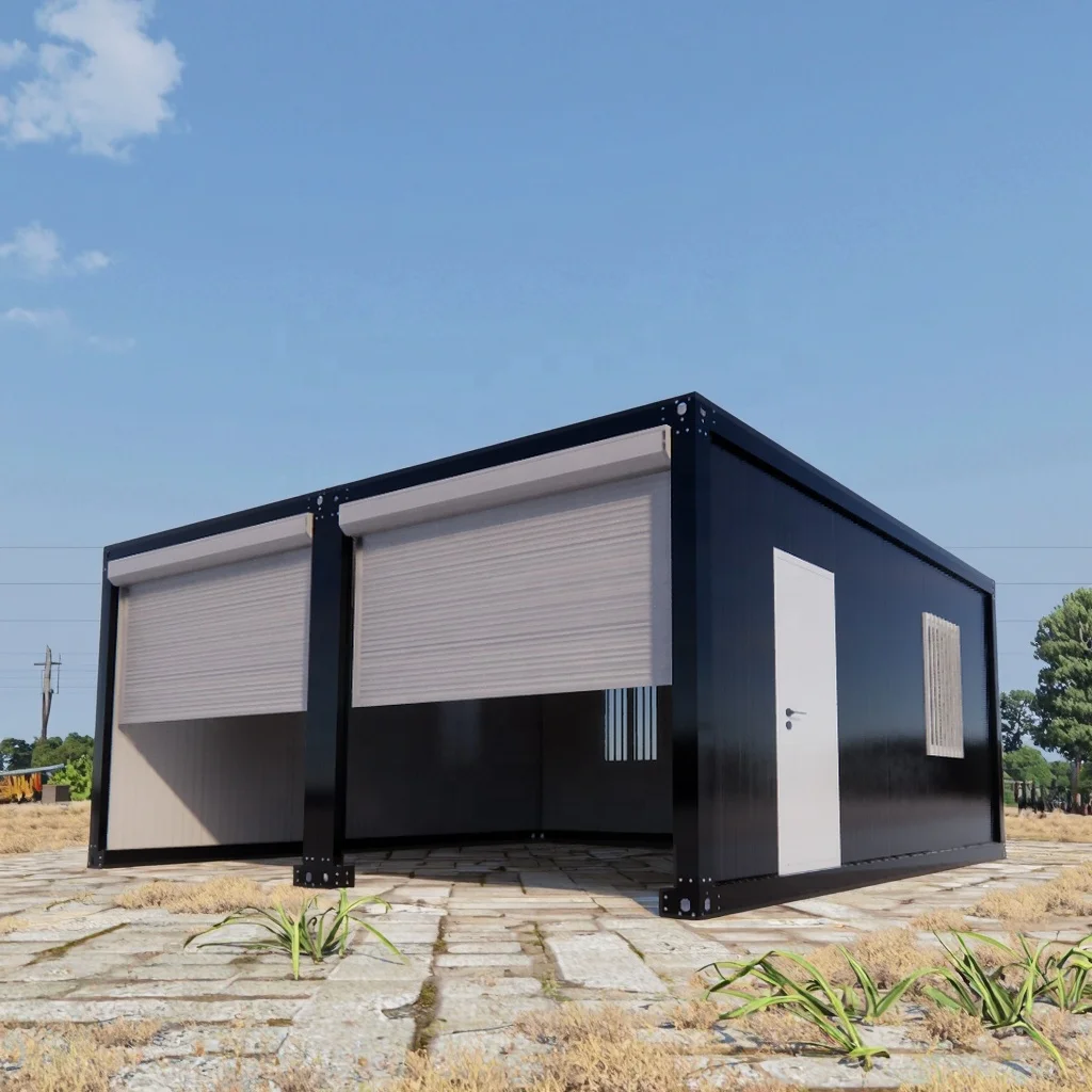 Custom Prefab Container Garage With Double Roller Shutter Doors Portable Steel Modular Car Storage Building