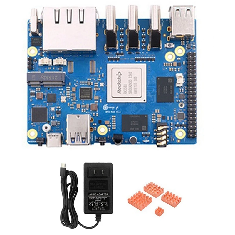 Orange Pi 5 Plus, 16 Go de RAM, RK3588 Octa-Core, 64 bits, prend en charge la vidéo 8K, 2.5G, Wifi6, BT Tech avec accessoires, prise bleue US