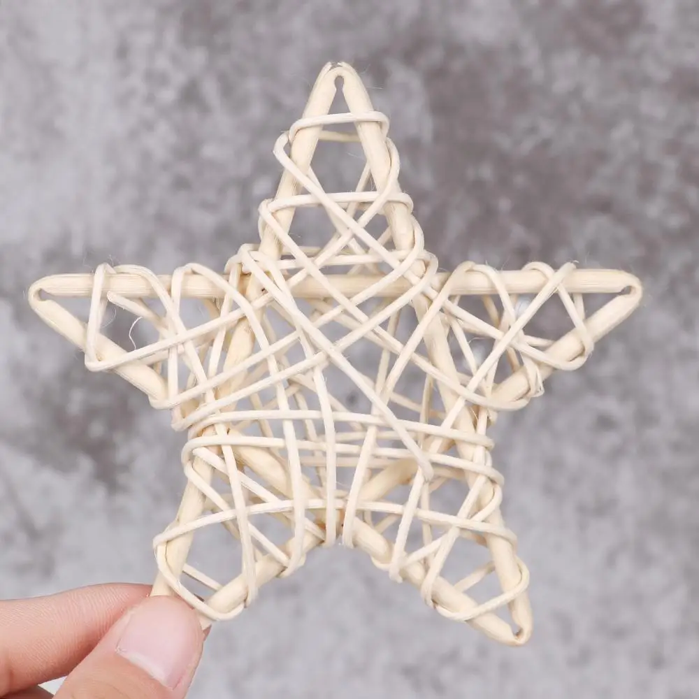 White Rattan Star Christmas Decoration Woven Wreaths DIY Handicraft Home Ornaments Wedding Party Supplies Indonesian Vine