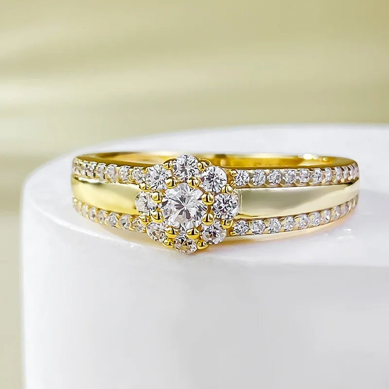 

Кольцо из серебра 925 пробы с позолоченными французскими цветами в стиле ретро