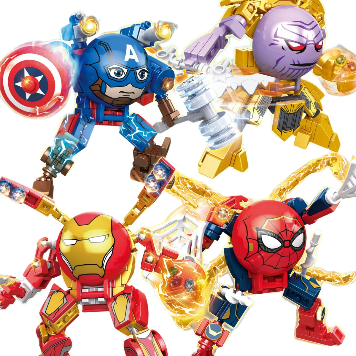 Disney Building Blocks Mini Model Figures Compatible Spiderman Iron Man Venom Captain Hawk Deadpool Technic Armor City Gift Toys