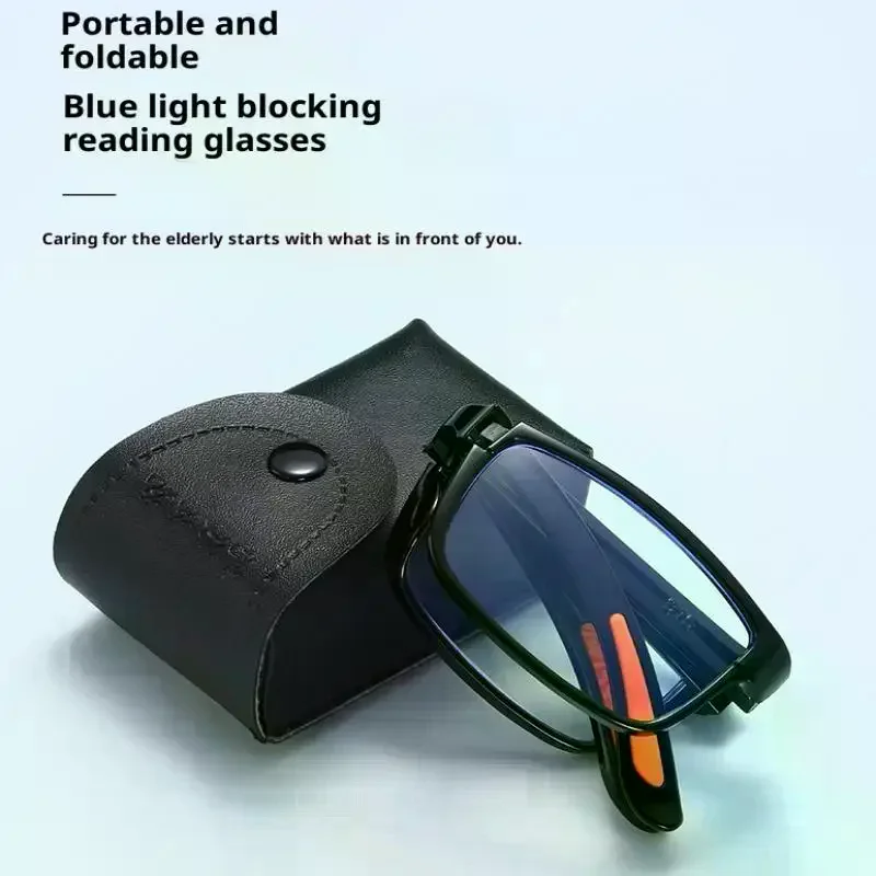 Portable Glasses Men Women Folding Reading Glasses With Case Anti Blue Light Eyeglasses Presbyopia Retro Unisex Pocket Glasses