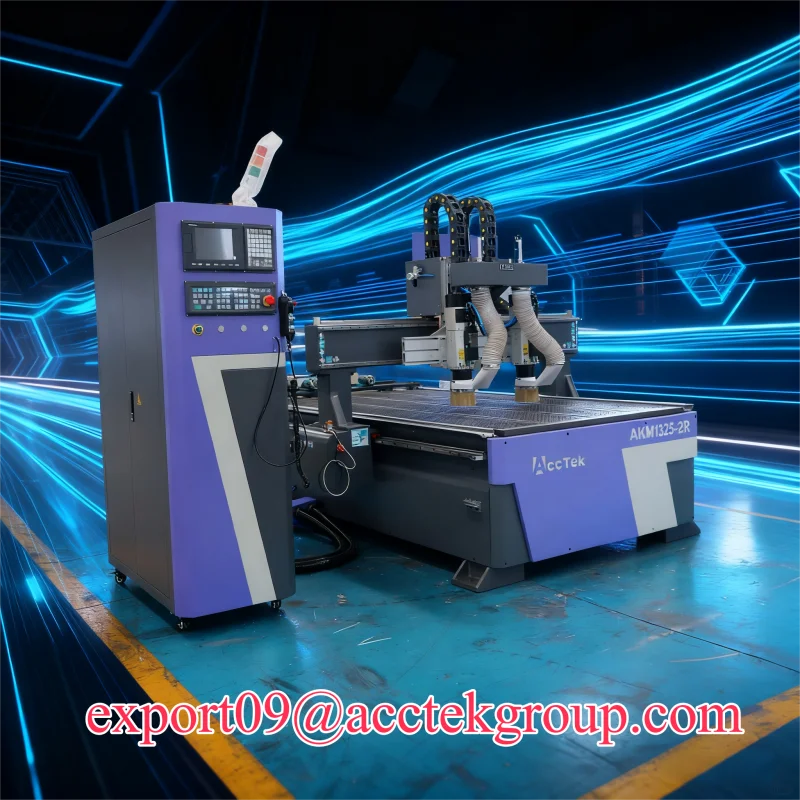 AccTek CNC Wood Milling Machine With Double Spindles 1300*2500mm Wood MDF Engraving Cutting Machine 1530 2030 2040