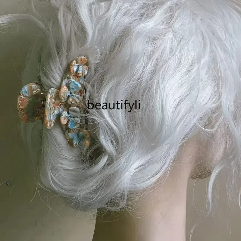 

L11 yj Diamond-Embedded Hairpin Petal Clip Hair Claw Shark Clip Back Brain Clip Half Grip