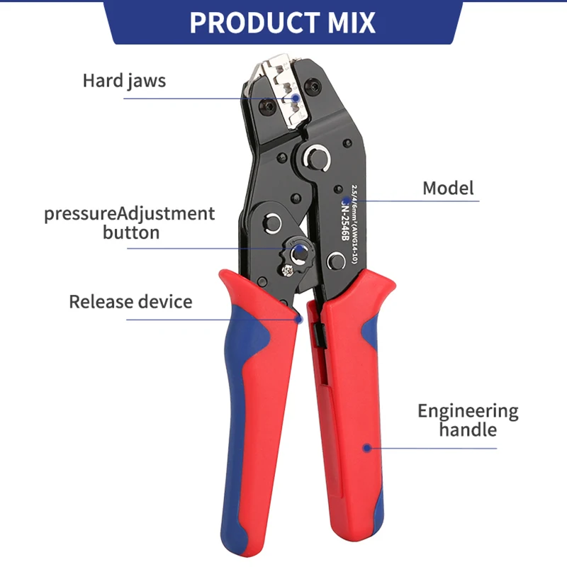 SN-2546B Solar Photovoltaic Connectors Plier Crimping Tool Set for 2.5/4/6mm2 Wire Crimper Plier Kit,Solar Connectors Clamp