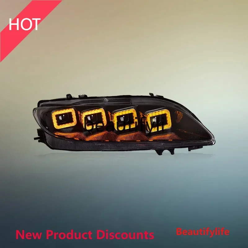 

D185 lt6351 Headlight assembly modified Bugatti LED lens headlight daytime running light running water turn signal