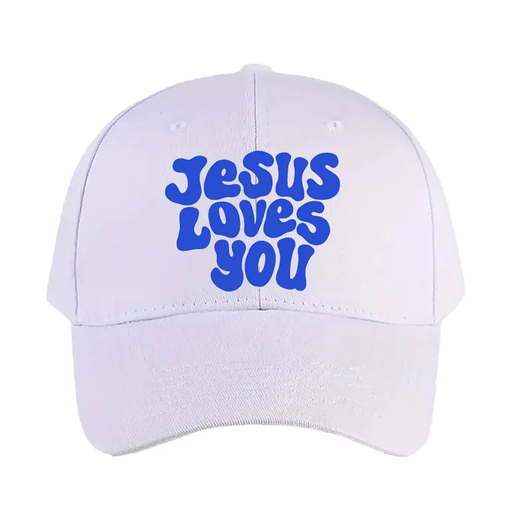 Jesus Loves You blue Cap summer woman Man Adult Hat Fashion Casual Adjustable Printed Baseball Caps Trucker Cap