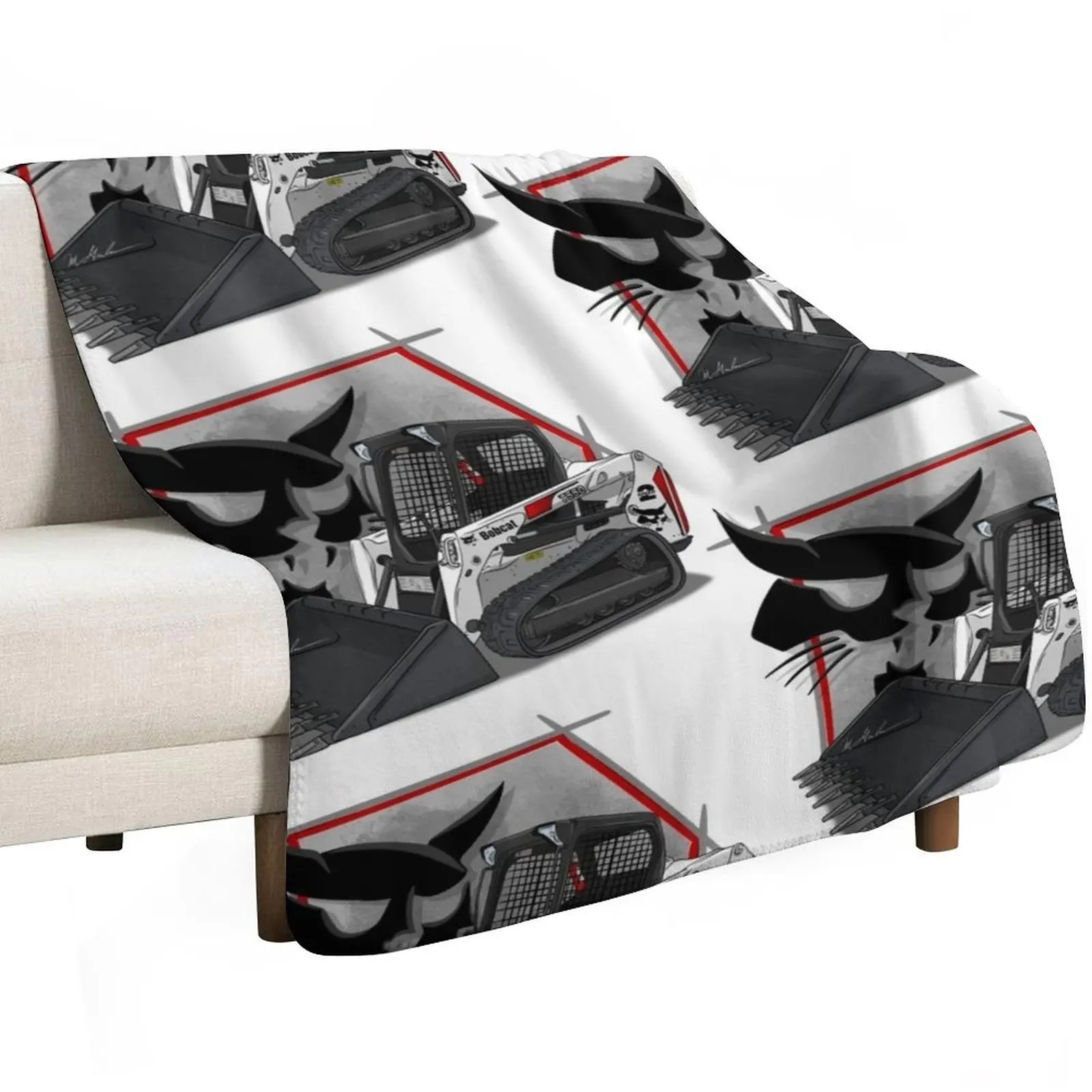 Bobcat T550 T650 T590 Skidsteer Throw Blanket Sofa Throw Loose Soft Big decorative Warm Blankets