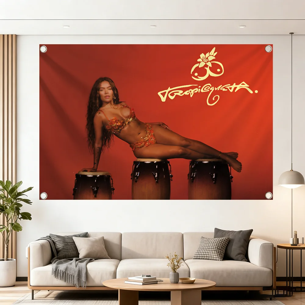 Singer K-KAROL G Tropicoqueta Q Flag Decoration Outdoor Picnic Party Art Hanging Home Camping Party Banner Best Sellers