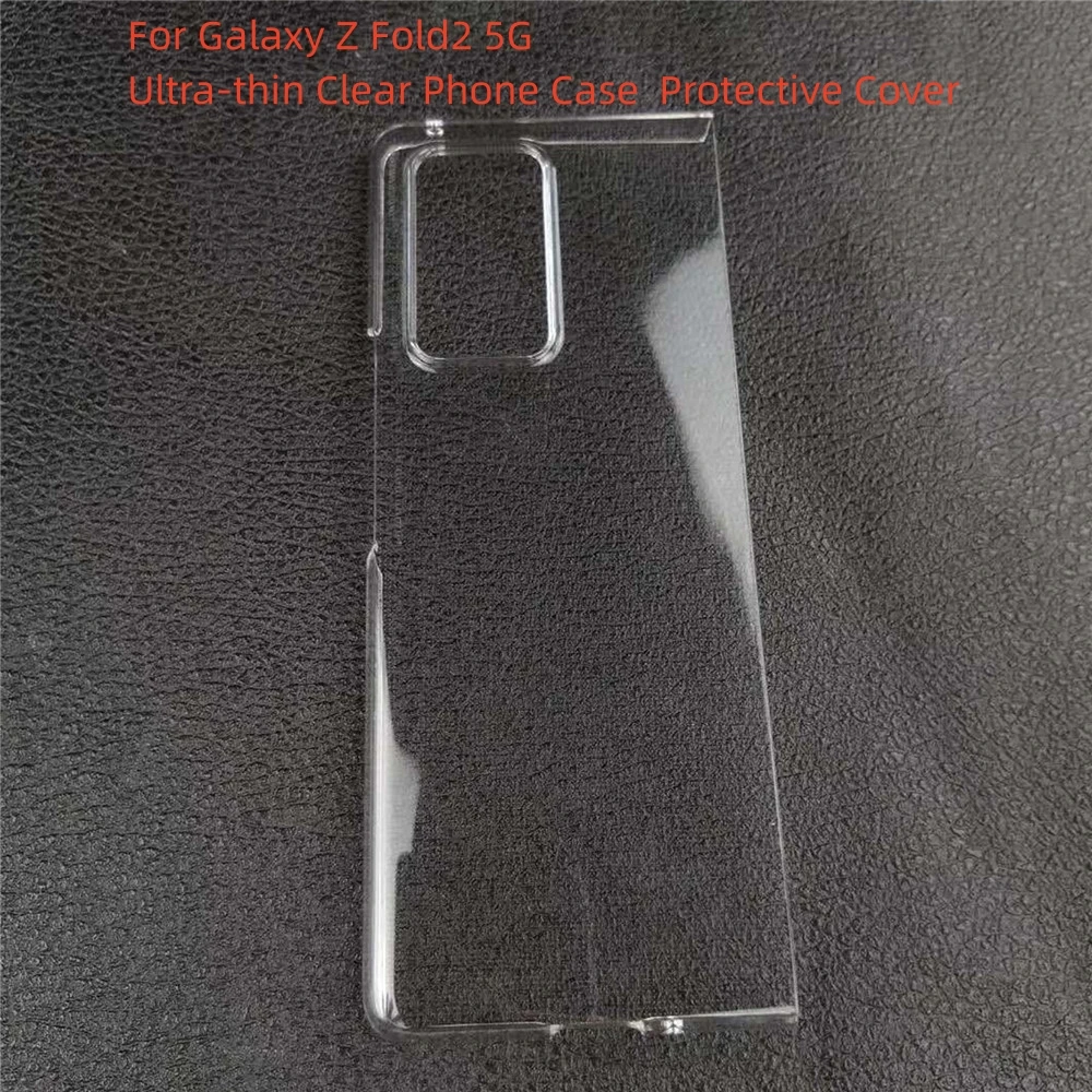 Casing ponsel bening ultra-tipis untuk Galaxy Z Fold2 5G, casing ponsel penutup belakang pelindung keras PC transparan untuk ponsel Galaxy Z Fold2